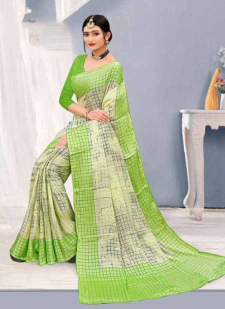 Green Colour New Designer Festive Wear Brasso Designer Saree Collection 1005